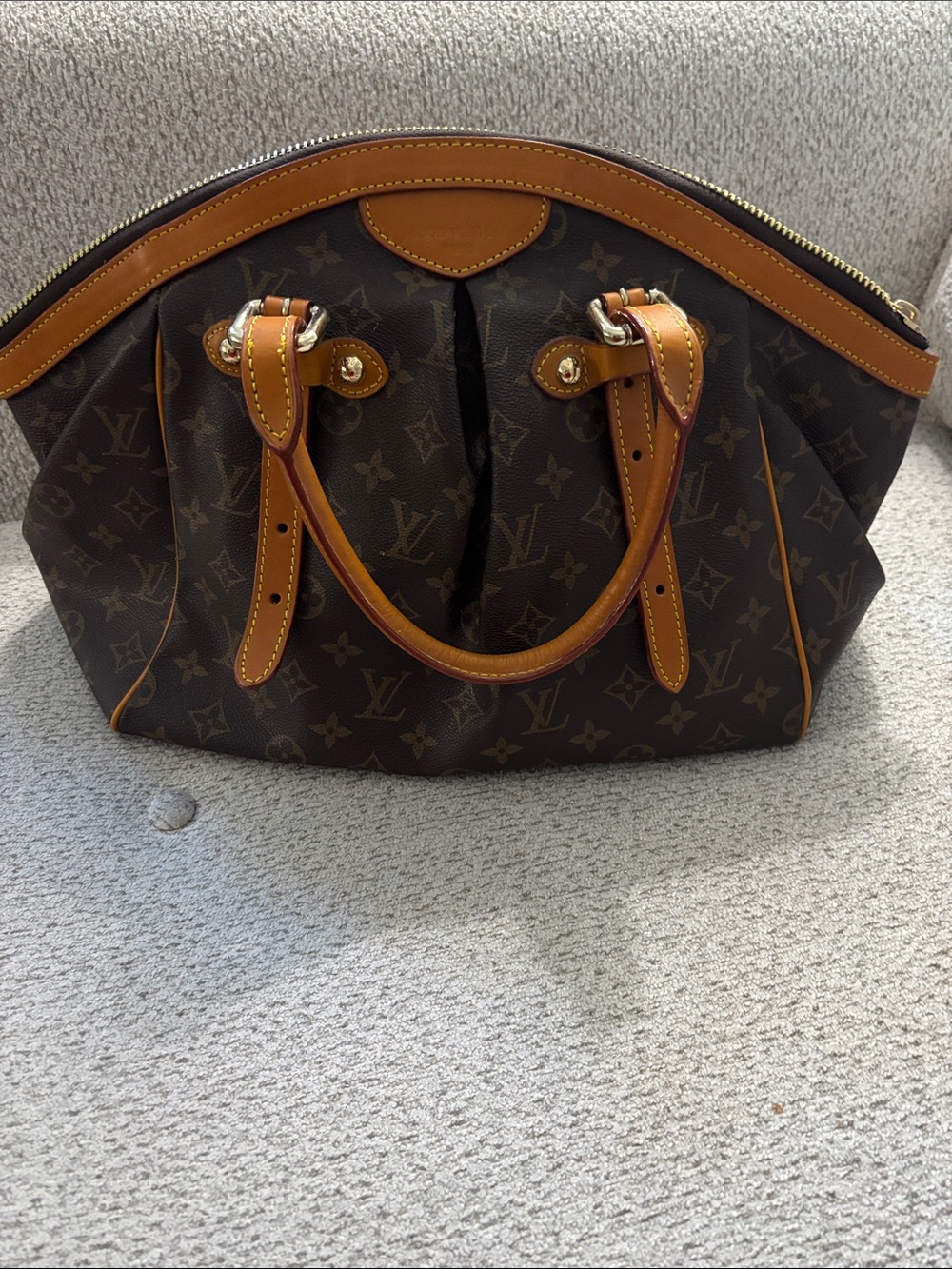 High Quality *FASHION* Brown Monogram Tote with Tan Handles